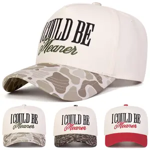 Unisex Letter Embroidered Camouflage Two Tone Five-panel Baseball Cap Outdoor Adjustable Sunscreen Leisure Hat Spring Autumn Travel Tourism Beach Vacation