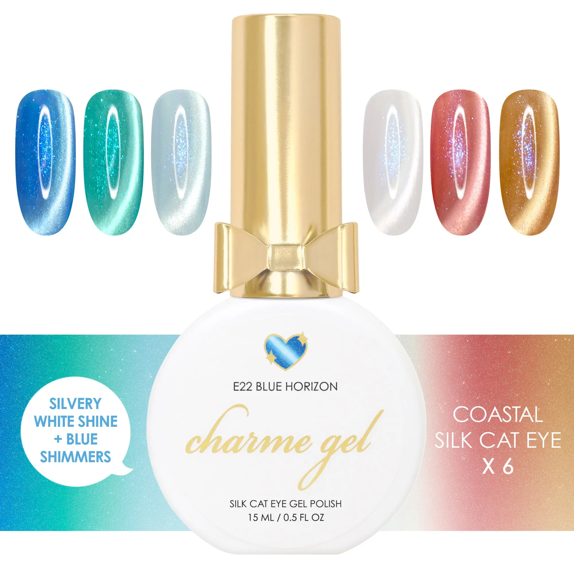 Charme Gel Coastal Silk Cat Eye Collection / 6 Colors