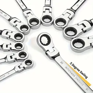 12mm chrome vanadium steel ratchet wrench with 72-tooth gear and 180-degree swivel head for car repair, mechanic workshops, and home use Hand Tools