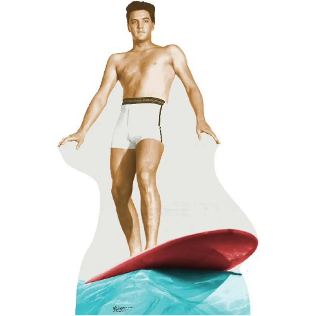 Life-Size Elvis Surfing Corrugated Cardboard Stand-Up Cutout, 71" H x 46" W Solid Wall-Mountable Home Decor, Room Decor for Display