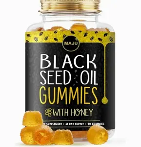 MAJU's Black Seed Oil Gummies with Honey 90ct, 500mg BSO Gummy, Black Cumin Seed Nigella Sativa Oil, Cold-Pressed, Potent Formula, 90ct
