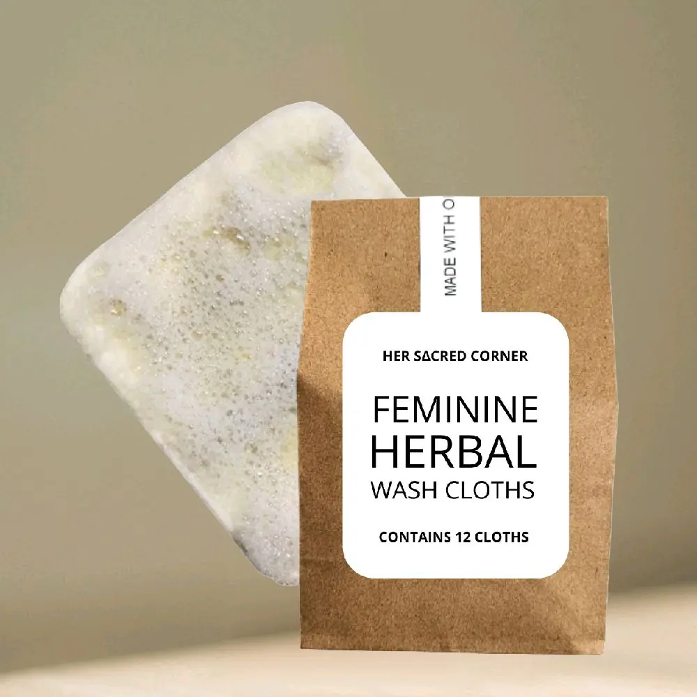 Feminine Herbal Washcloths - Cleansing, Soothing Steam, Refreshing, Balance PH, Antibacterial Moisturize, Hydrating All Day Moisture, Invigorating,  Moisturizer Moisturizing