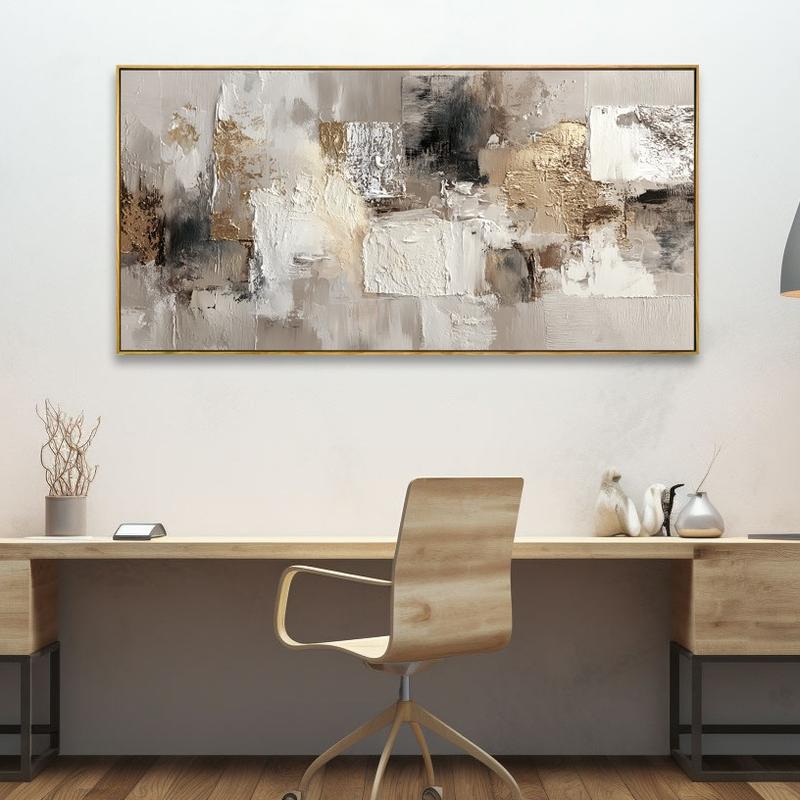 Modern Abstract Wall Art 20x40 Inch – Framed Canvas Print in Gray, White, and Black Tones , Ready to Hang with Solid Wood Frame – Ideal for Contemporary, Upscale Living Rooms, Bedrooms, or Sophisticated Interiors