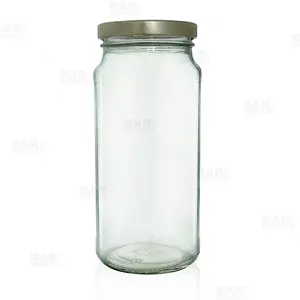 Tall Craft Bartending Jar w/ Gold Lid - Clear 16 oz