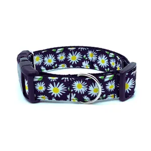 Dark Daisy Dog Collar