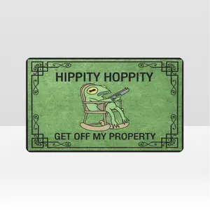 Doormat Hippity Hoppity Get Off My Property Rug for High Traffic Areas