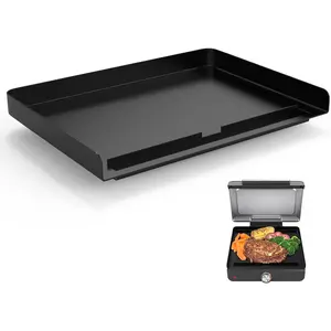 Griddle for GR101 Sizzle Smokeless Indoor Grill, 14 inch Flat Top Grill for Smokeless Sizzle GR100 Series Griddle Accessories, Non-stick GR101 Accessories