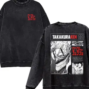 Dandadan Heavy Oversized Acid-Washed T-Shirt, Vintage Takakura Ken Anime Streetwear, Retro Japanese Anime Shirt