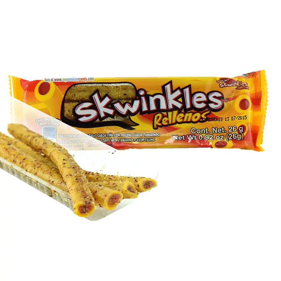 Lucas Skwinkles Pineapple-Filled Novelty Candy, 12-Pack Mixed Party Snacks Suitable for All Ages