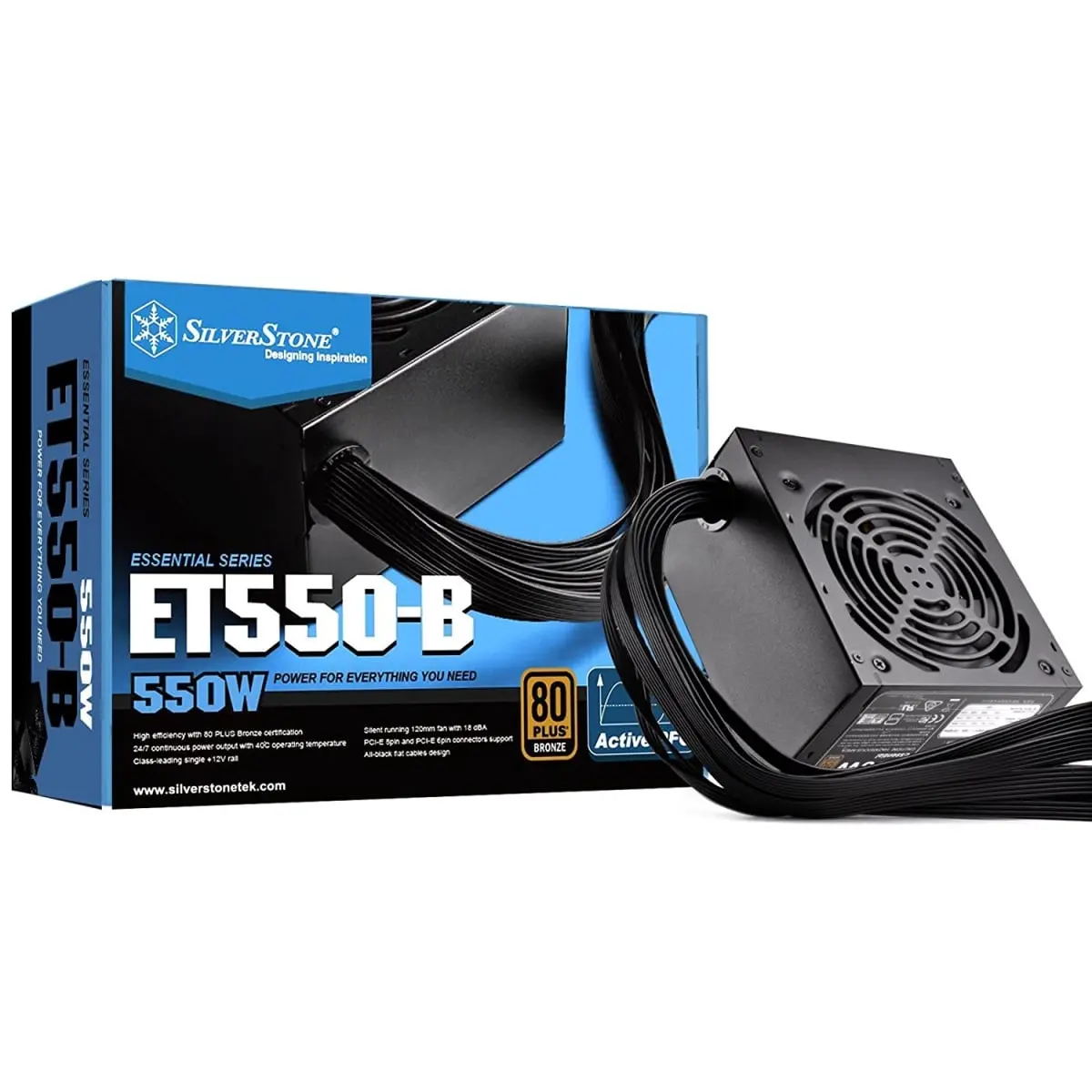 Silverstone Technology 550 Watt 80 Plus Bronze Atx Psu With Flat Black Cables Power Supply