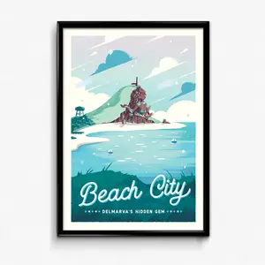Beach City Retro Travel Poster - Wall Decor Artwork Steven Universe Gift