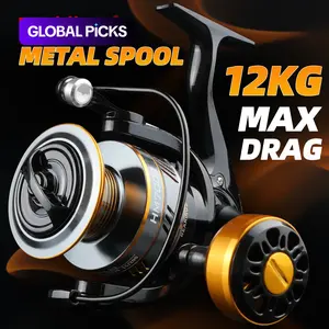 Rooblinos HM Spinning Reel, Full Metal Frame, Stainless Steel Ball Bearing, 8kg Max Drag Fishing Reels for Medium Inshore & Offshore Saltwater, Freshwater and Ice Fishing, Fishing Equipment #GLOBAL PICKS