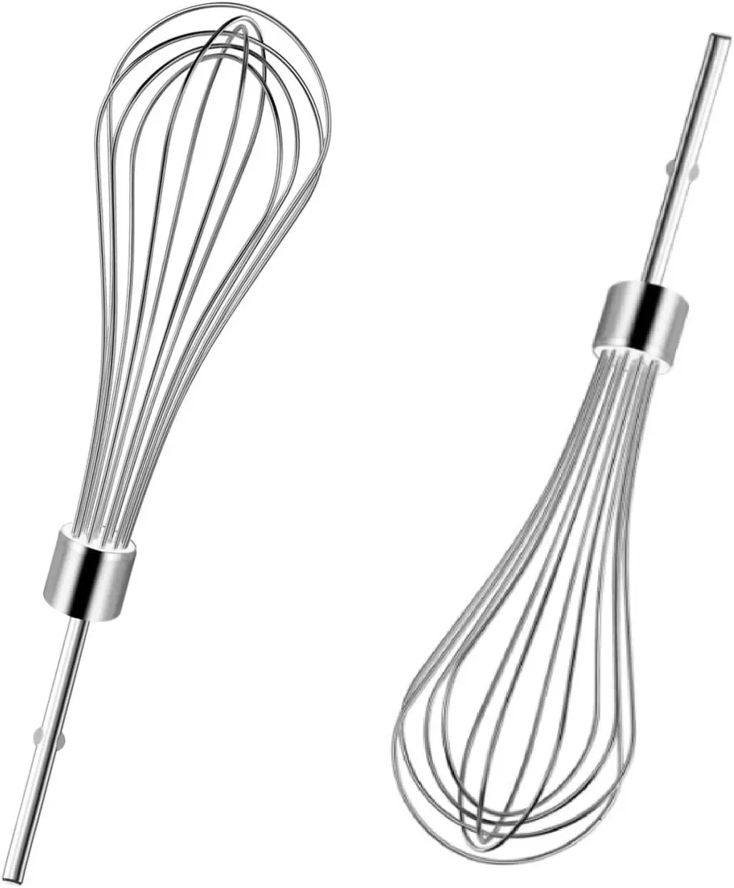 304 Stainless Steel Anti-Rust Dishwasher-Safe Durable W10720799 Hand Mixer Whisk Attachments for Bakery Use, Fits KHMPW, KHM512BM, KHM2B, AP5644233 & More Egg Beater Parts - 2 Pack