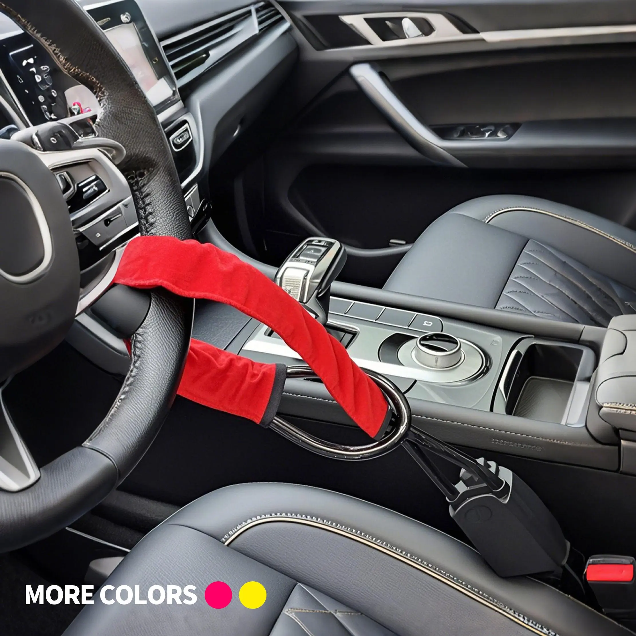 Car Steering Wheel Lock, Anti-theft Protection Lock with 2 Keys Locking Mechanism, Universal Fit Car Interior Accessories for Most Cars, Easy to Use and Store, Compact, Car Interior Kit, Vehicle, Automotive, Storage