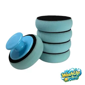 Handheld Car Wax Applicator Set - 5 Sponge Heads with Ergonomic Handle