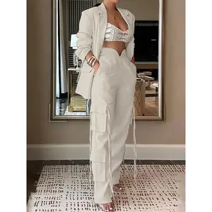 Zhaocai Targeted 2024 Fashionable and Elegant Daily Regular Urban Suit Jacket and Temperament Casual Work Pants Two-piece Set goth Chic Blazer Trouser