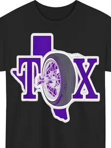 Cotton Men' Houston Slab City Printed T-Shirt - 100% Cotton Crew Neck Tee with Flared Hem, Casual Streetwear Short Sleeve Shirt Suitable for Casual Outfits & Casual Attire - Machine Washable Comfort Fit T-Shirt with Slab City Design Print