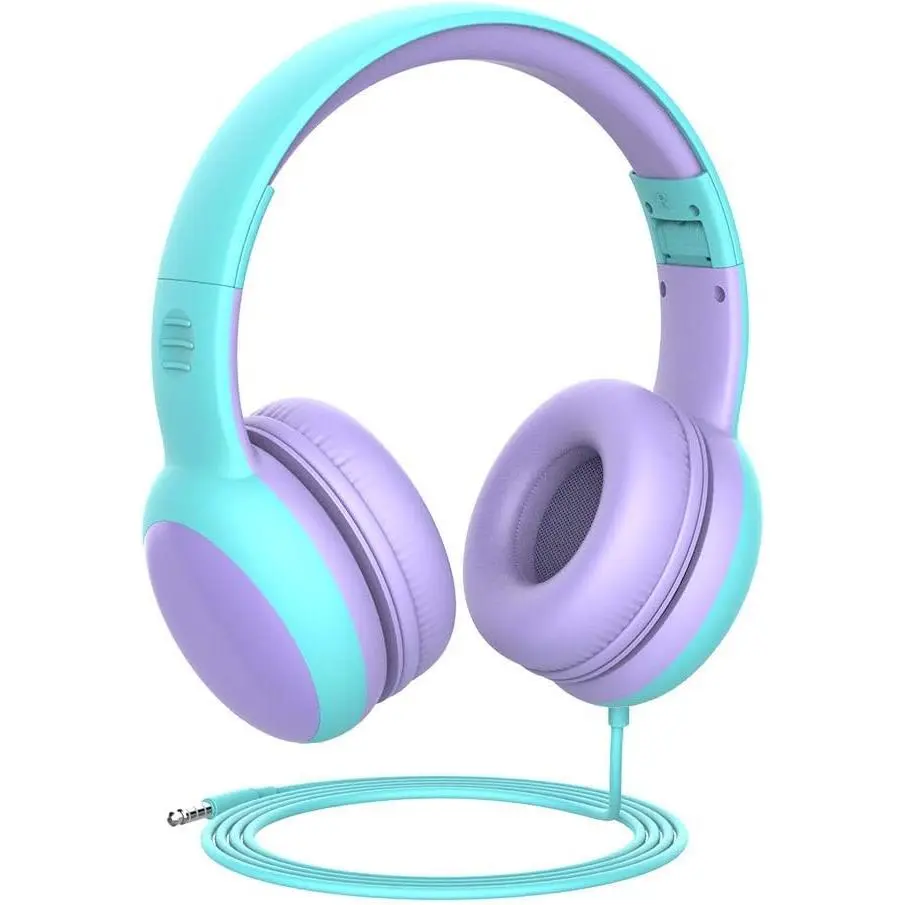 F-HPS09 Headphones with Limited Volume, Cat Ear Headphones, Wired Headphone Over Ear for Boys and Girls,Stereo Sound Foldable 3.5mm Headset