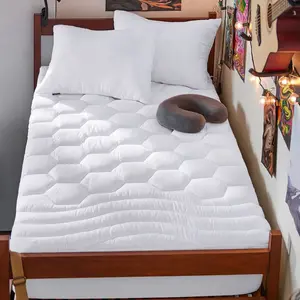 Quilted Fitted Mattress Protector with Deep Pocket Twin-XL Size White - Bedsure