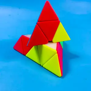 Mind-Building Puzzle Magic Cube Pyramid Triangle Block, Enhance Cognitive Skills, Fun Brain Teaser Toy, Ideal Gift for Kids & Adults