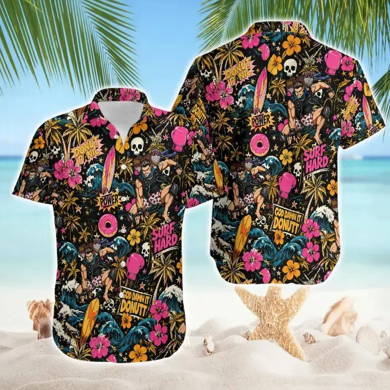 Funny Dungeon Crawler Carl Hawaiian Shirt, Fantasy Novel Design Summer Button Down Shirt, Tropical Aloha Shirt, Gift for Him or Her