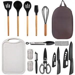 Silicone Camping Cooking Set Car Camping Essentials Cooking Kitchen Set, RV Camping Cookware Must Haves Gifts Camping Cooking Essentials, Camp Cooking Set for Travel Hiking Picnic