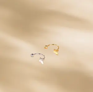 Butterfly Nose Stud, Silver/Gold Tone Surgical Steel Piercing Jewelry, Screw-Back Minimalist Stud for Nostrils & Everyday Wear
