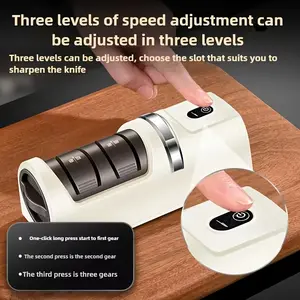 Professional USB Electric Knife Sharpener, Portable and Efficient, Battery Powered, Fine Sanding Grain, USB Charging, Durable Abs Material