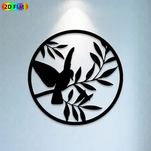 1pc Dove & Olive Branch Metal Wall Art,Dove & Olive Branch Statue Mural, Ideal Gift for New Year, Easter, Nature & Peace Enthusiasts, Rust-Resistant Metal Wall Decor Wall Sculptures, Perfect for Living Room Wall & Garden Fence Peace Enthusiasts