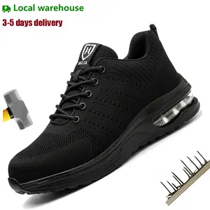 Cushion Work Safety Shoes For Men Women Breathable Work Sneakers Steel Toe Shoes Anti-puncture Safety Protective boot fashionable footwear construction site