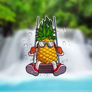 Bright Pineapple Vinyl Stickers - Suitable for Cars, Laptops, Etc. | Matte Effect, Easy To Stick on Glass and Metal Surfaces