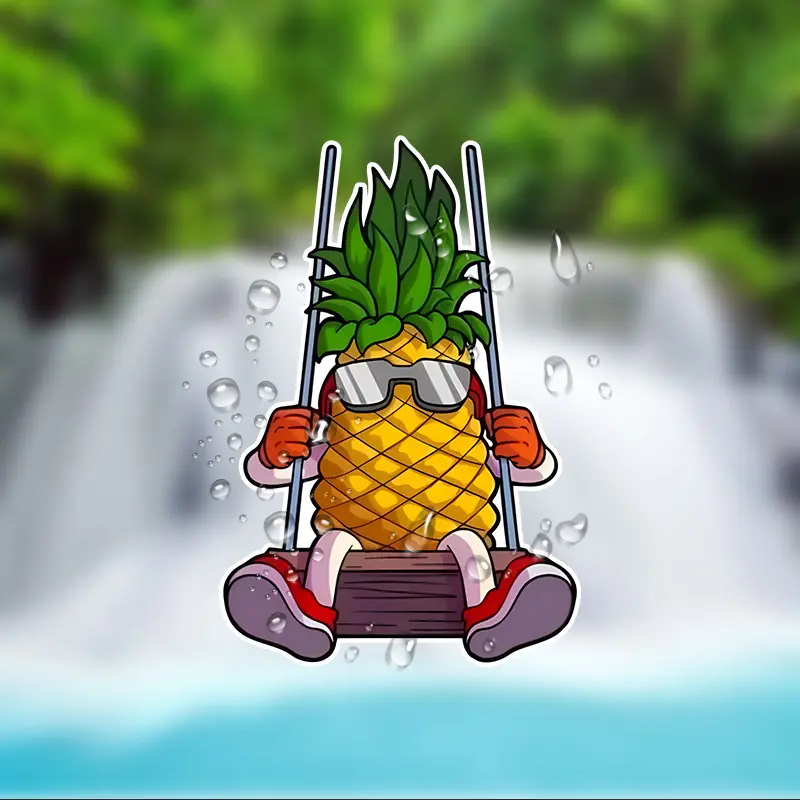 Bright Pineapple Vinyl Stickers, Car Decal, Decals for Vehicles - Suitable for Cars, Laptops, Etc. | Matte Effect, Easy To Stick on Glass and Metal Surfaces