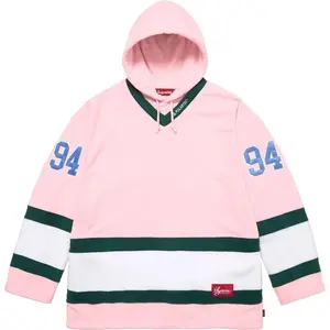 Supreme Polartec Hooded Hockey Jersey Pink