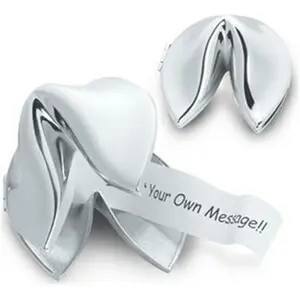 212 MAIN Natico Originals Silver Fortune Cookie Message Holder - Fortune Shape, Hinged Lid