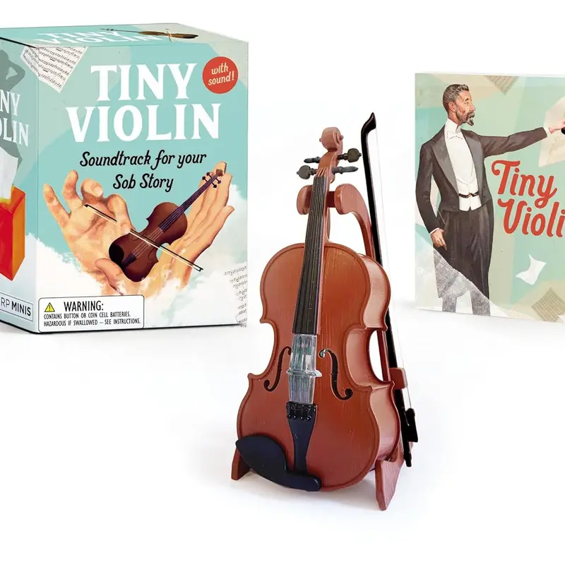RP Minis 3 4/5" Replica Violin Set - 32 Pages Illustrated Activity Book, Bow, Chinrest, Tiny Soundtrack, Vinyl Display Stand - Quirky Gifts, Mini Gifts, Whimsical Stuff for Kids Unisex Children's Activity Book