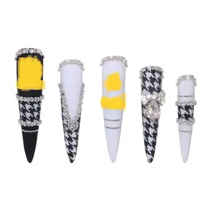 2.1"  Miss Anna Nails Press On Nails Long  10 PCS Acrylic Art Nail  Girls
