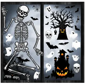 Fall Window Clings, 8 Sheet Fall Window clings for Glass Windows, Fall Decorations for Home, Fall Leaves Window Stickers for Thanksgiving Autumn Fall Décor Halloween Door Wall Vinyl
