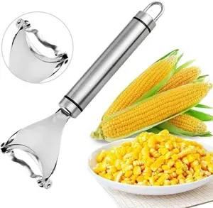 Stainless Steel Corn Cob Peeler - Sturdy, Smooth Kitchen Utensil for Efficient Peeling, Hanging Stripper, Remover, Cutter, Thresher