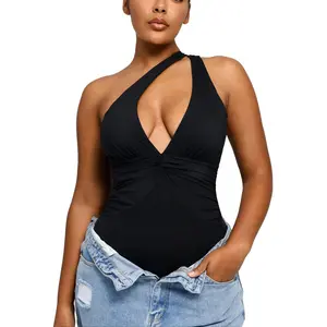 Shapellx Smart Sculpt Ruched Twist-Front Shaping Swimsuit