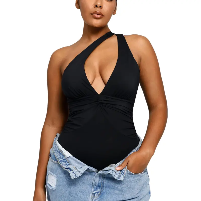 Shapellx Smart Sculpt Ruched Twist-Front Shaping Swimsuit