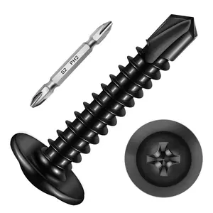 Self Tapping Screws for Metal (Pcs)#*" Black Sheet Metal Screws  Black Oxide Stainless Steel Truss Head Self Drilling Screws HighStrenh by Mywish