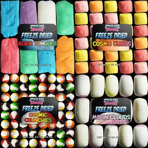 The 4 Pack- Freeze Dried Candy Sample Pack with Freeze Dried Alien Tongues, Cosmic Crunchies, Moon Clouds, and Cosmo Cubes