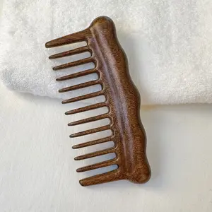 Wide Tooth Wooden Comb for Massage and Relaxation, Fine Tooth Design, Handcrafted for Men and Women, Ideal for Curly or Straight Hair, Hair Care Comb, Hair Styling Comb, Durable Hairdressing Comb