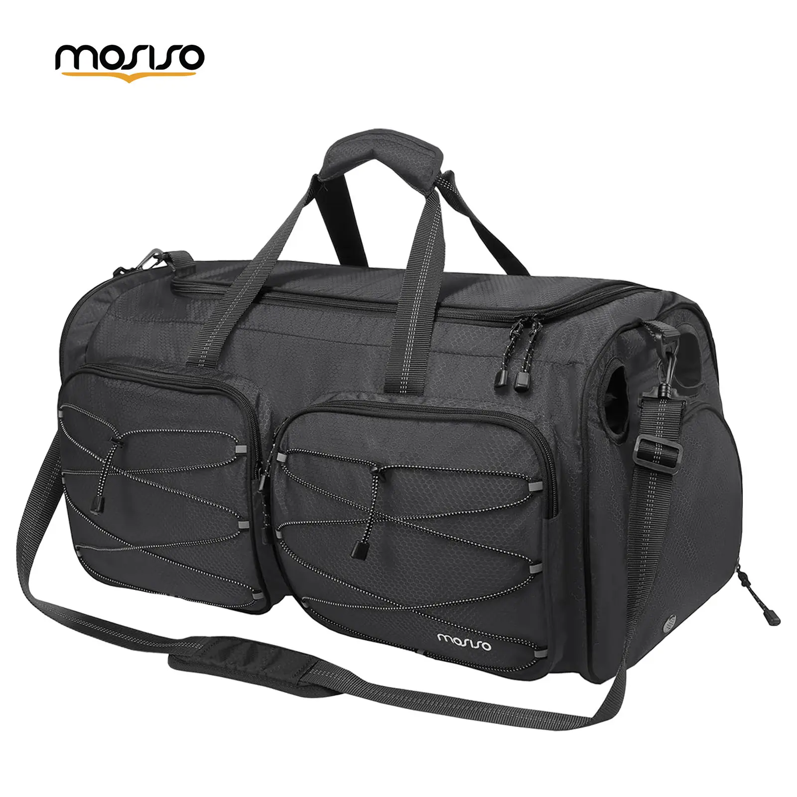 MOSISO Baseball Bat Bag, Large Capacity Catcher’s Gear Duffel Bag with Shoe Compartment, Multiple Pockets & Adjustable Shoulder Strap, Sports Equipment Bag for Baseball, Softball, Training & Travel, Slate Gray