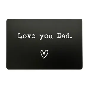 Wallet Card Gift for Dad, Love You Dad Engraved Wallet Insert, Father Keepsake Gift, Laser Engraved Black Aluminum Card, Birthday ,Father's day & Wedding Gift for Father