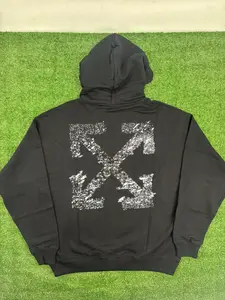 OFF-WHITE "Paint Splatter Arrows" French Terry Pullover Hoodie Size Small
