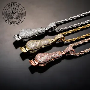 Creative electric shaver shape hip-hop pendant men's necklace trendy fashion accessories, personalized and interesting birthday New Year back to school gifts for boyfriends, eye-catching dance wear accessories