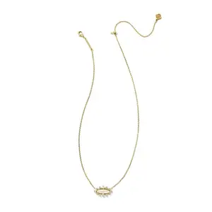 Kendra Scott Eva Crystal Framed Pendant Necklace - Gold/White Mix