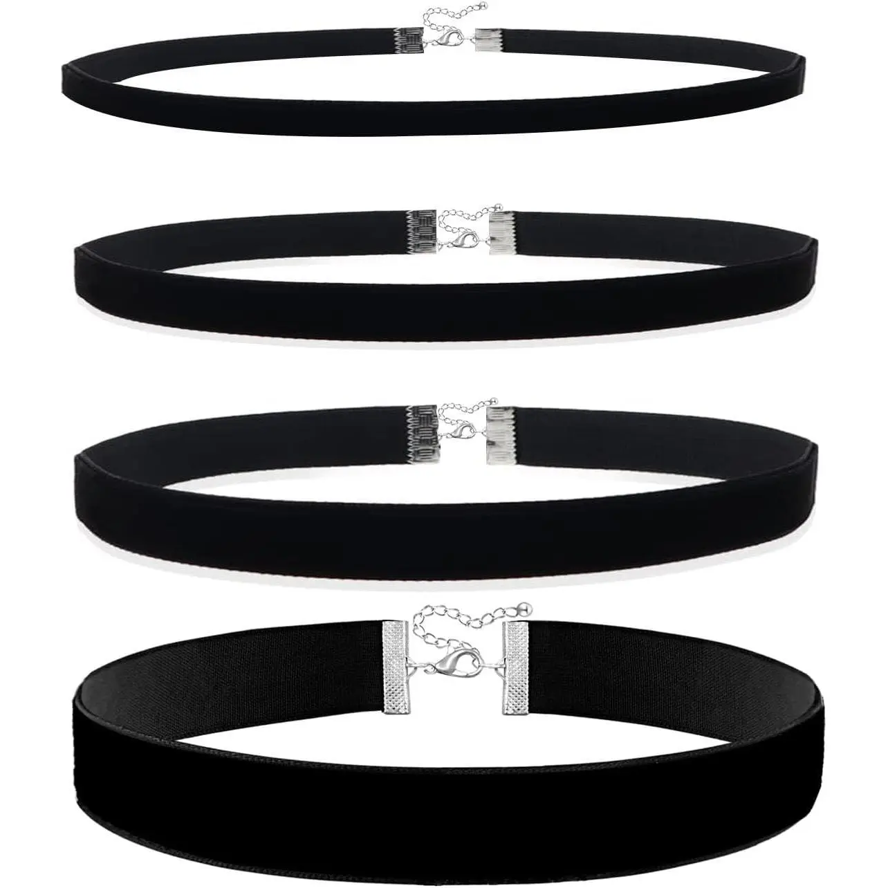 4 count Black Choker for Women Black Lace  Chocker Set Layered Classic Choker Necklace   Adjustable Gothic Chokers