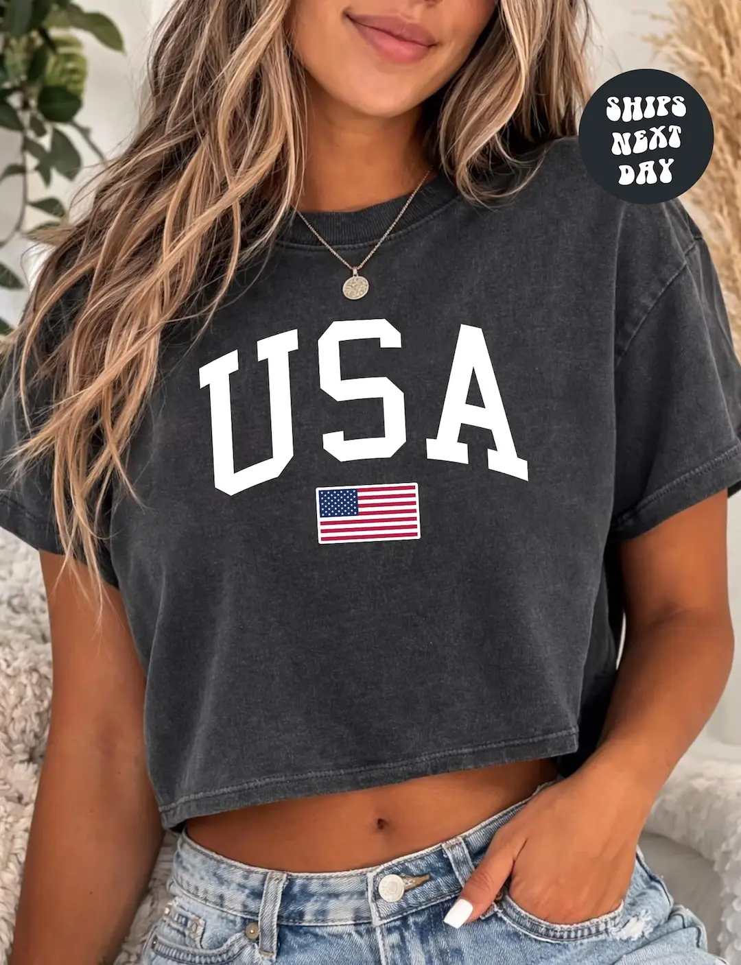 USA Flag Comfort Colors® Boxy Tee USA 250th Anniversary Crop Top 4th Of July Y2K Baby Tee Independence Day Cropped Shirt USA Flag Tank Top